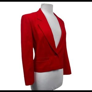 Pendleton Women's Red Single Breasted Lined Petite Blazer Sz 10 Virgin Wool USA